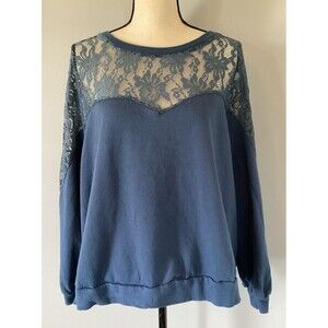 SHEIN Curve Women’s Lightweight Sweatshirt With Lace Top Long Sleeves  Size 3XL